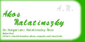 akos malatinszky business card