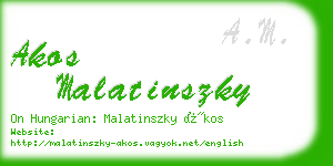 akos malatinszky business card